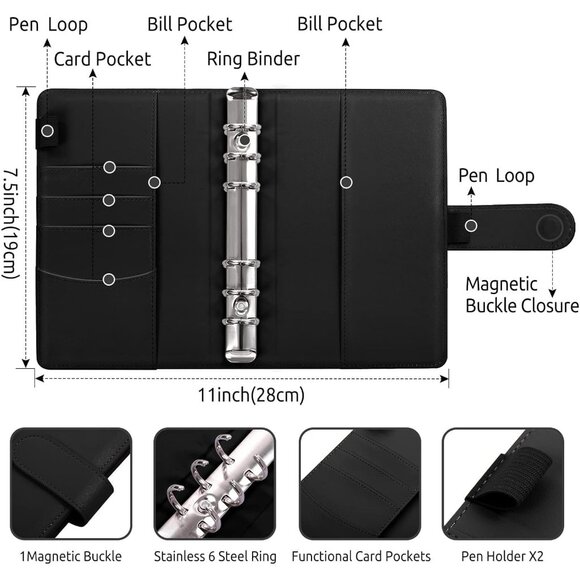 Budget Binder, Money Saving Binder with Zipper Envelopes, Cash Envelopes and Exp - Picture 4 of 6